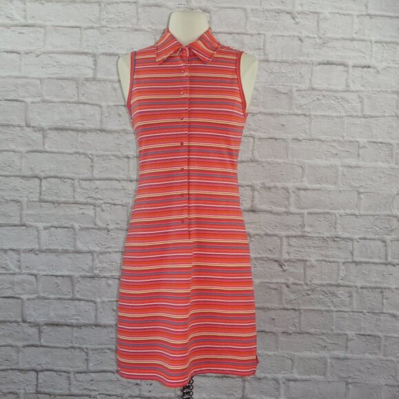 Vintage 90s Esprit Striped Mini Dress - Picture 1 of 9